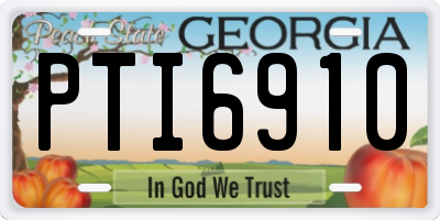GA license plate PTI6910