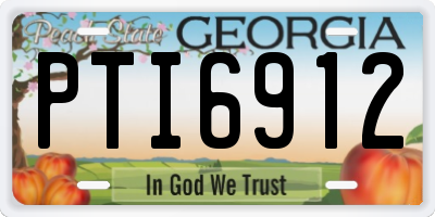 GA license plate PTI6912