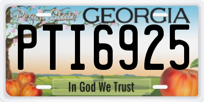 GA license plate PTI6925