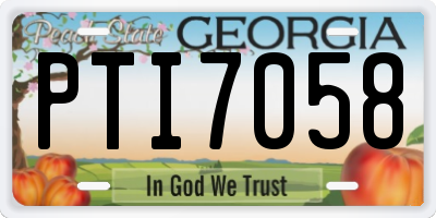 GA license plate PTI7058