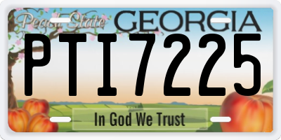 GA license plate PTI7225