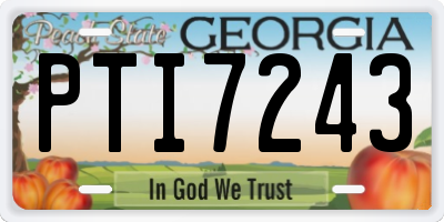 GA license plate PTI7243