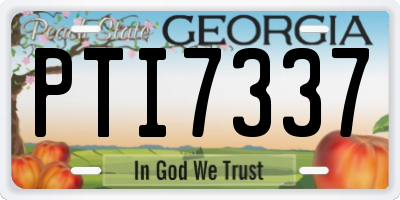 GA license plate PTI7337