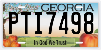 GA license plate PTI7498