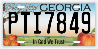 GA license plate PTI7849