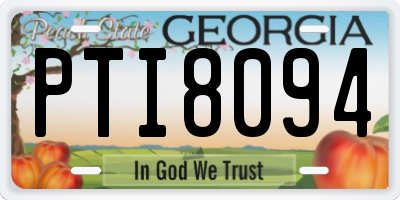 GA license plate PTI8094