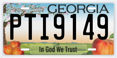 GA license plate PTI9149