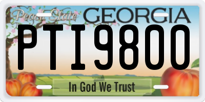 GA license plate PTI9800
