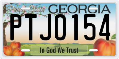 GA license plate PTJ0154