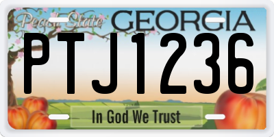 GA license plate PTJ1236