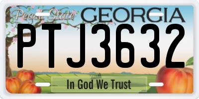 GA license plate PTJ3632