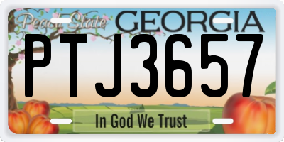 GA license plate PTJ3657