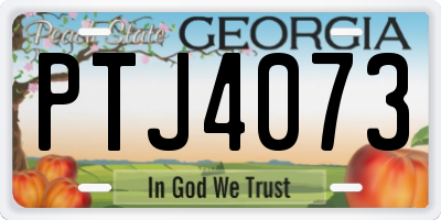 GA license plate PTJ4073