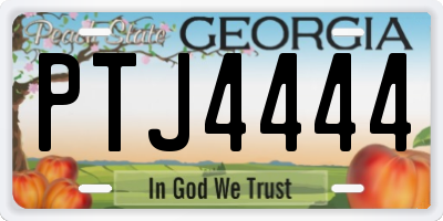 GA license plate PTJ4444