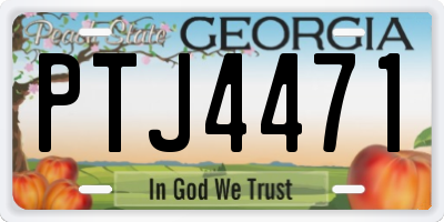 GA license plate PTJ4471