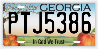 GA license plate PTJ5386