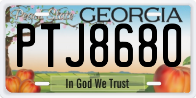GA license plate PTJ8680