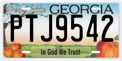 GA license plate PTJ9542