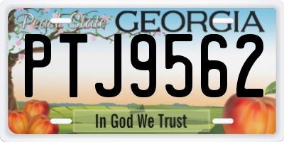 GA license plate PTJ9562