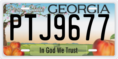 GA license plate PTJ9677