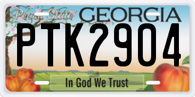 GA license plate PTK2904