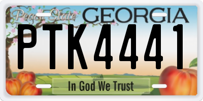 GA license plate PTK4441