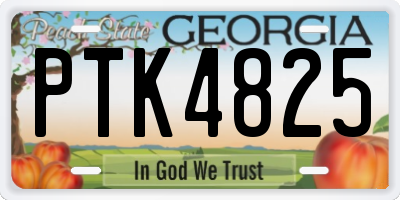 GA license plate PTK4825