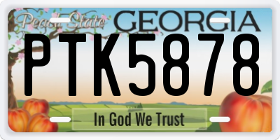 GA license plate PTK5878