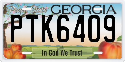 GA license plate PTK6409