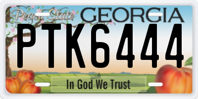 GA license plate PTK6444