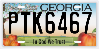 GA license plate PTK6467