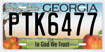 GA license plate PTK6477