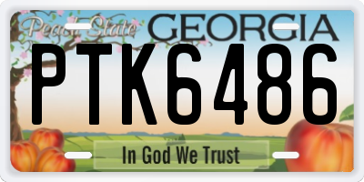 GA license plate PTK6486
