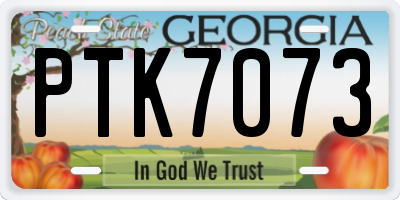 GA license plate PTK7073