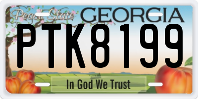 GA license plate PTK8199