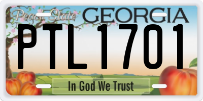 GA license plate PTL1701