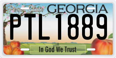 GA license plate PTL1889