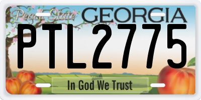 GA license plate PTL2775