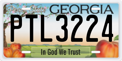 GA license plate PTL3224