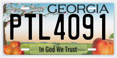GA license plate PTL4091