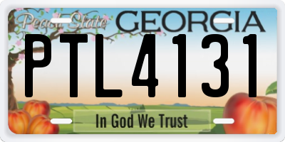 GA license plate PTL4131