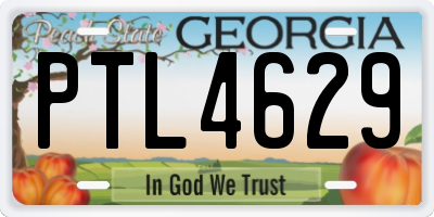 GA license plate PTL4629