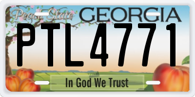 GA license plate PTL4771
