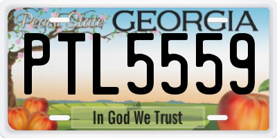 GA license plate PTL5559