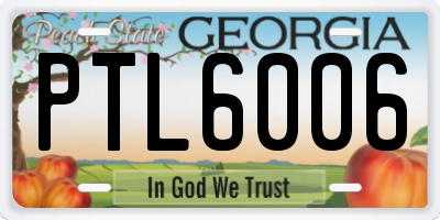 GA license plate PTL6006