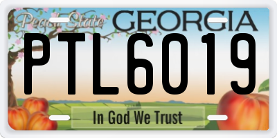 GA license plate PTL6019