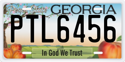 GA license plate PTL6456