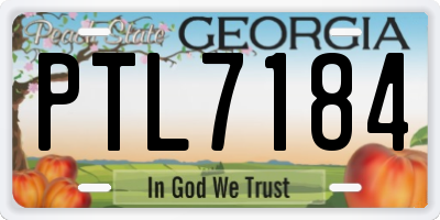 GA license plate PTL7184