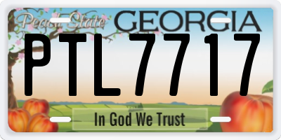 GA license plate PTL7717