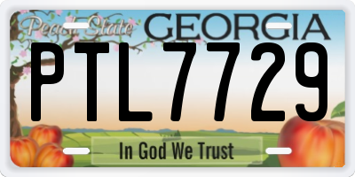 GA license plate PTL7729